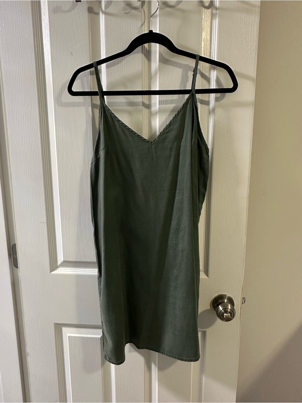 TNA/ Aritzia Olive Green Slip Dress with Spaghetti Straps